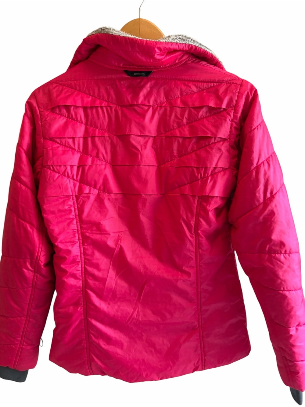 Columbia Quilted Puffer Jacket Interchange Pink Omni-Heat Faux Fur Collar - Picture 2 of 7
